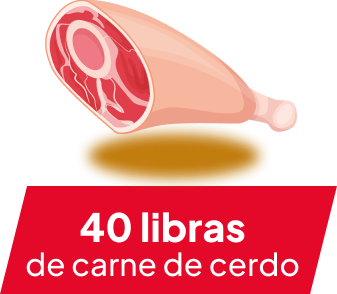 40 libras de carne de cerdo