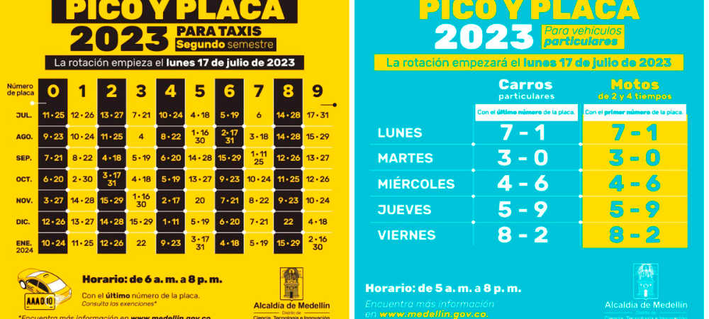 ¡Que no lo cojan fuera de base! Este es el pico y placa que rige este 1.° de diciembre. 