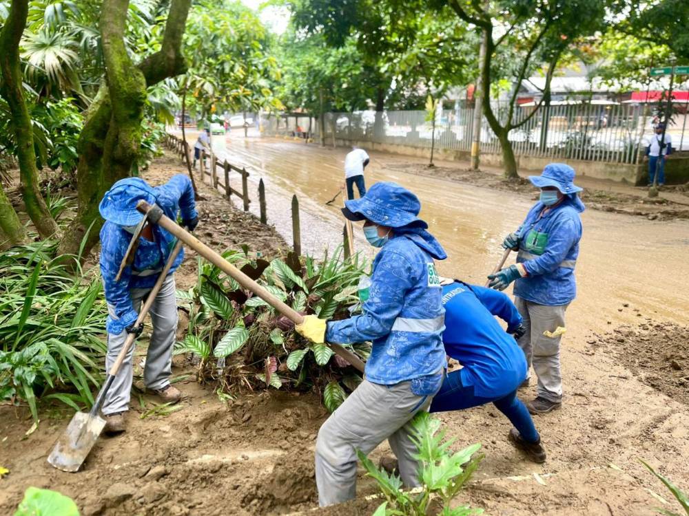 Así quedó la zona de El Poblado tras el aguacero de la semana pasada. FOTO: ALCALDÍA DE MEDELLÍN