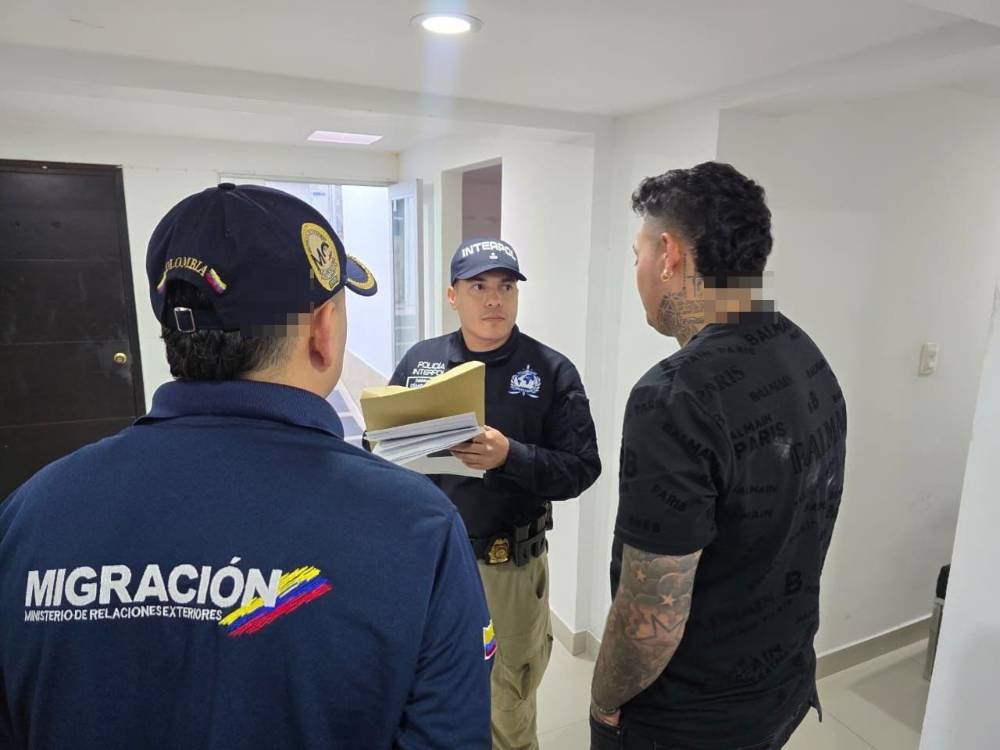 Momento de la captura. FOTO: X @PEDROSANCHEZCOL