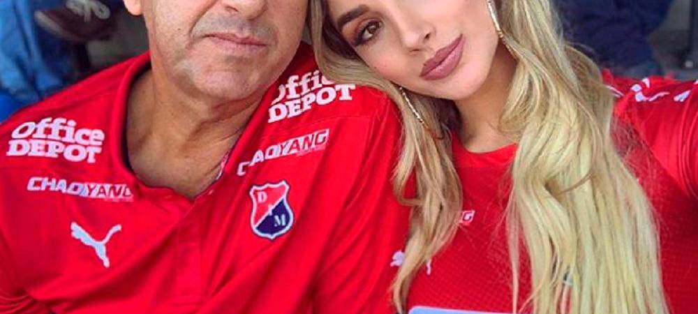Melina Ramírez y su papá en el estadio. /FOTO: INSTAGRAM. 