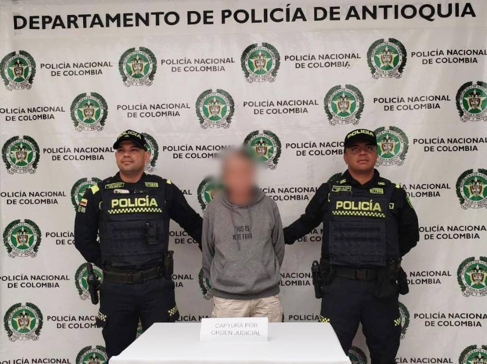 Sujeto capturado por hechos ocurridos en El Retiro. <b><span class=mln_small-caps_mln>/FOTO: POLICÍA NACIONAL</span></b>