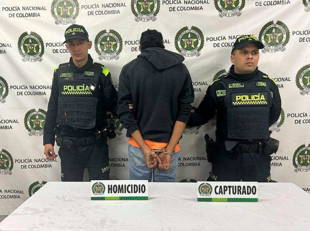 El presunto sicario capturado por el homicidio de alias Riñón. /FOTO: POLICÍA NACIONAL