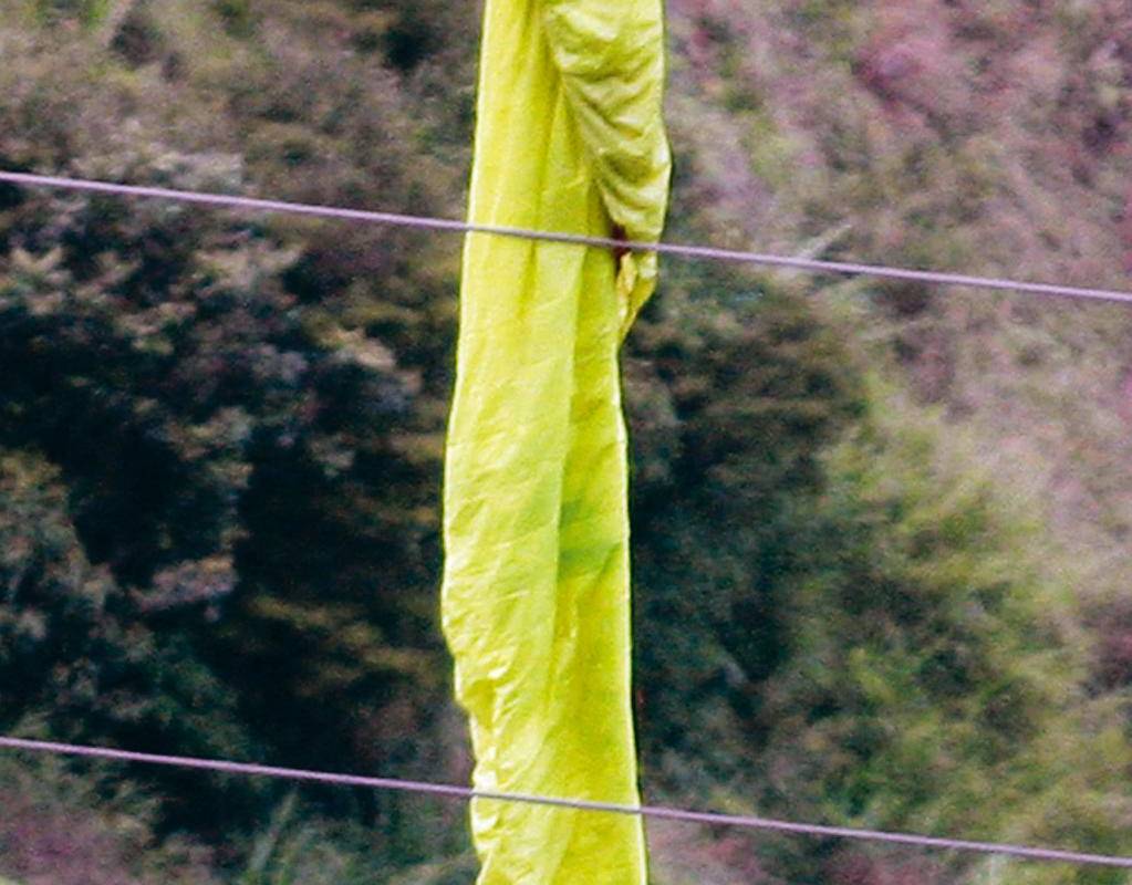 7. Susto en el aire: Un parapentista se llevó el susto de su vida al quedar enredado en un cable en Bello. Ocurrió el 19 de enero. / FOTO: HENRY AGUDELO