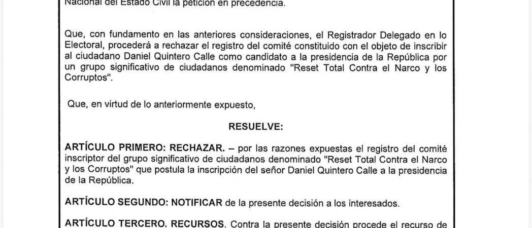 IMAGEN: REGISTRADURÍA NACIONAL 