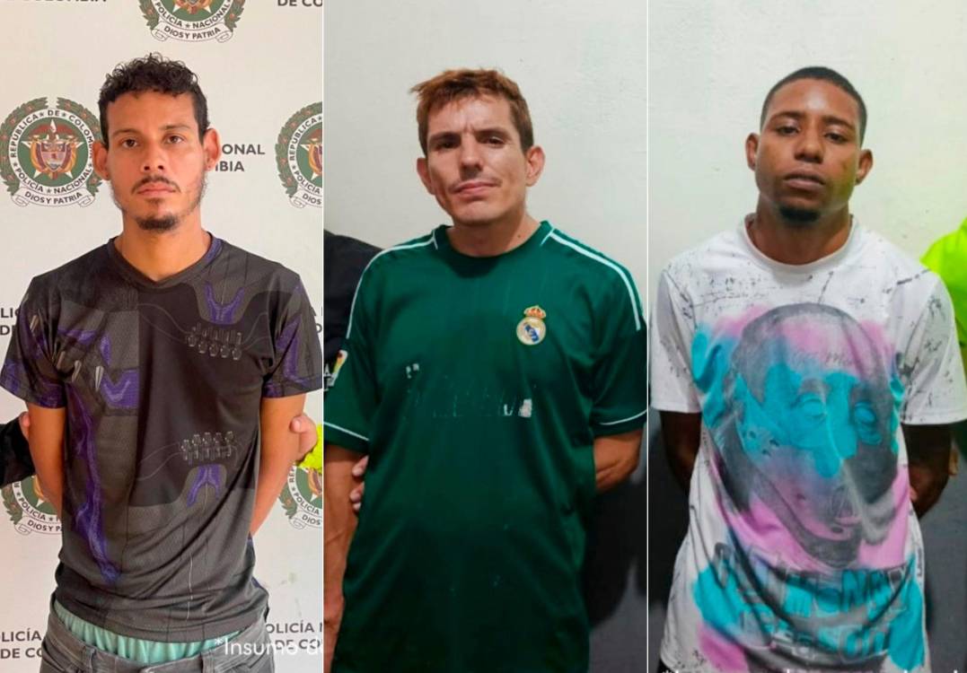 Los capturados: alias Gafas, alias Cali y alias el Mello. <b><span class=mln_small-caps_mln>/FOTOS: CORTESÍA</span></b>