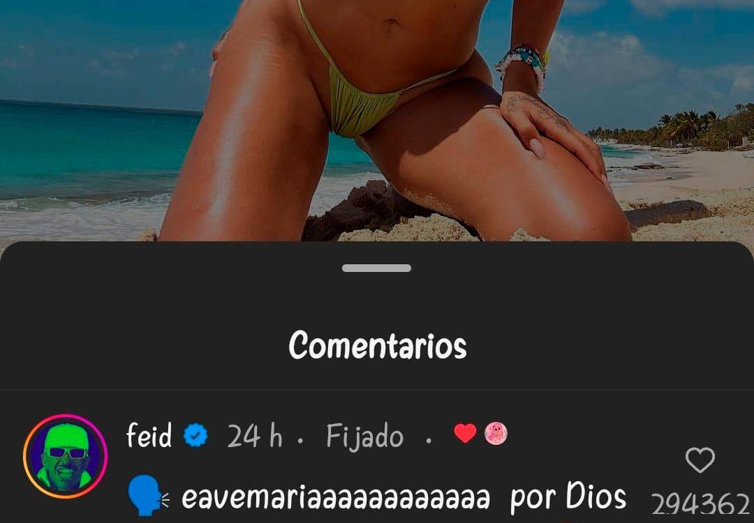 Este fue el comentario escrito por Feid. /FOTOCAPTURA DE INSTAGRAM