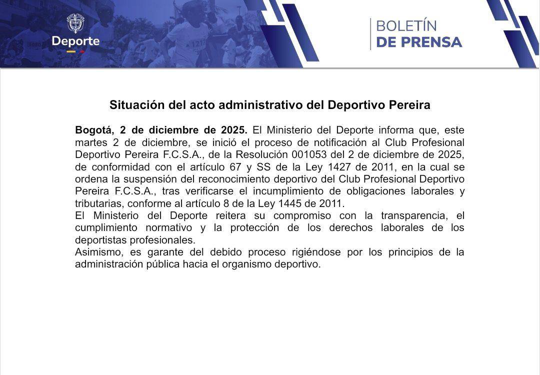 En palabras simples: si no se corrige pronto, podría terminar desafiliado. IMAGEN: MINISTERIO DEL DEPORTE