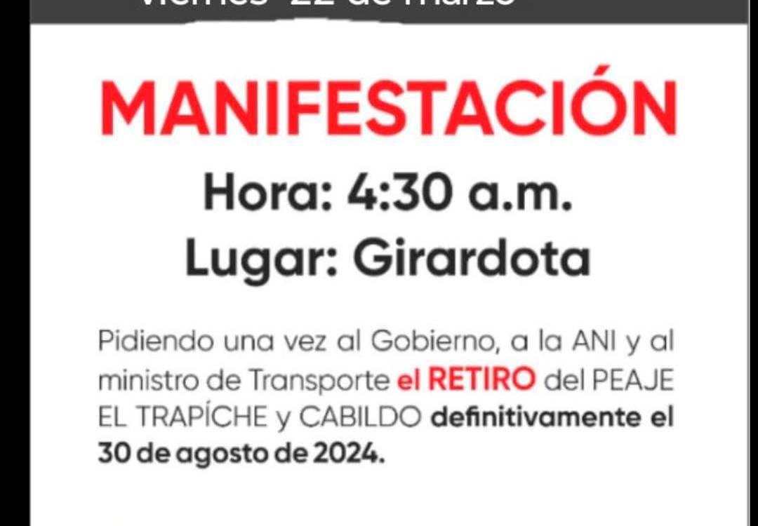 $!¿Se desplazará este viernes por la autopista Norte? Pilas que podría haber taco por una manifestación