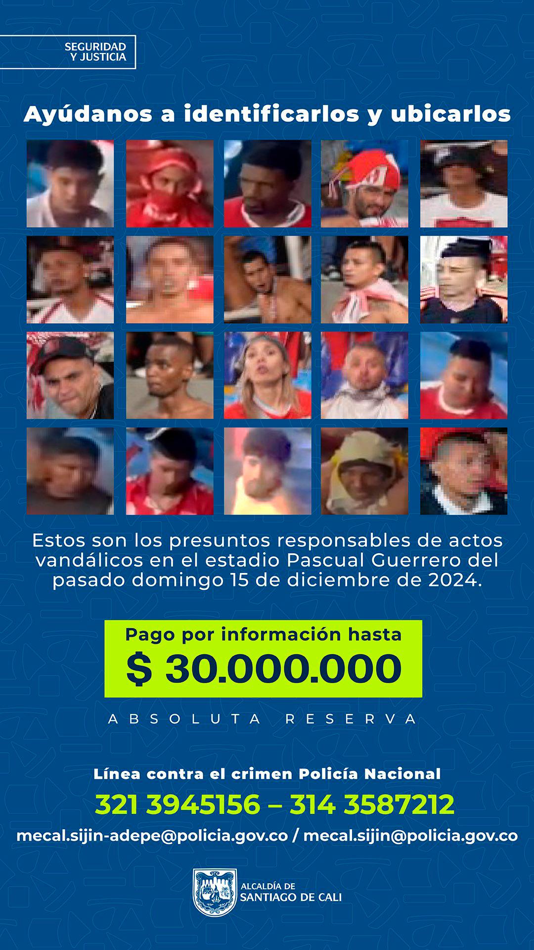 EN FOTOS: Cartelearon a los presuntos responsables de los disturbios en el partido entre Nacional y América 