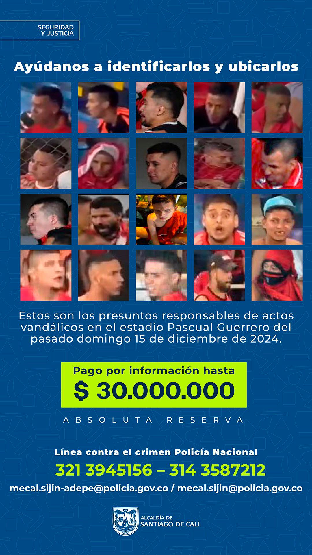 EN FOTOS: Cartelearon a los presuntos responsables de los disturbios en el partido entre Nacional y América 