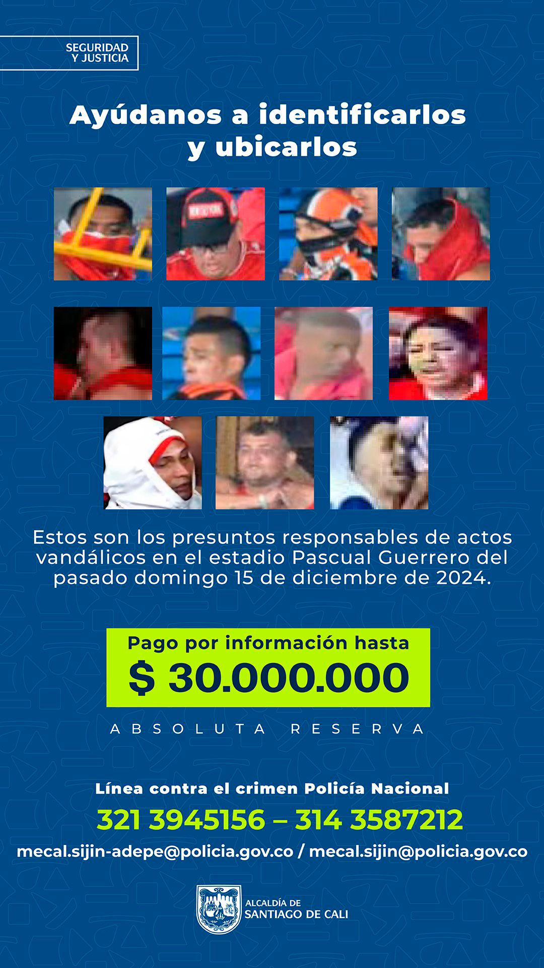 EN FOTOS: Cartelearon a los presuntos responsables de los disturbios en el partido entre Nacional y América 