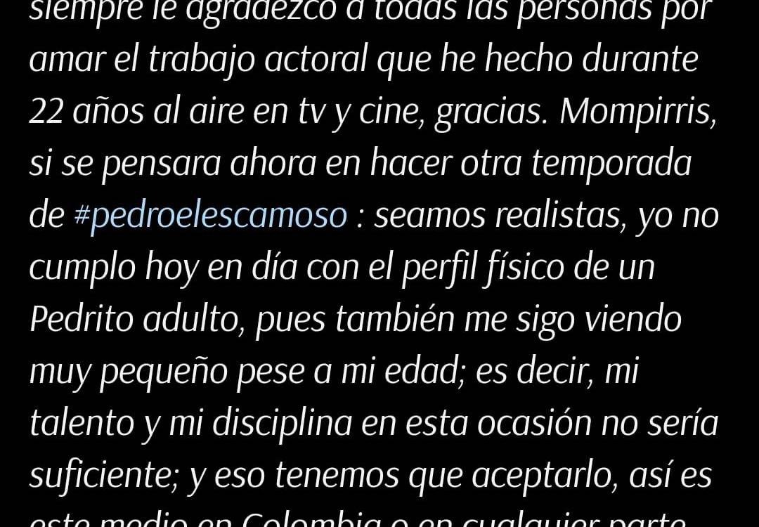 La razón por que Carlos Kajú no interpretó al hijo de Pedro Coral en la nueva temporada de ‘Pedro el Escamoso’