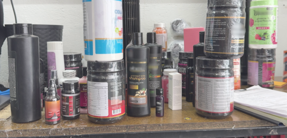 Algunos de los productos decomisados. FOTO: TELEMEDELLÍN