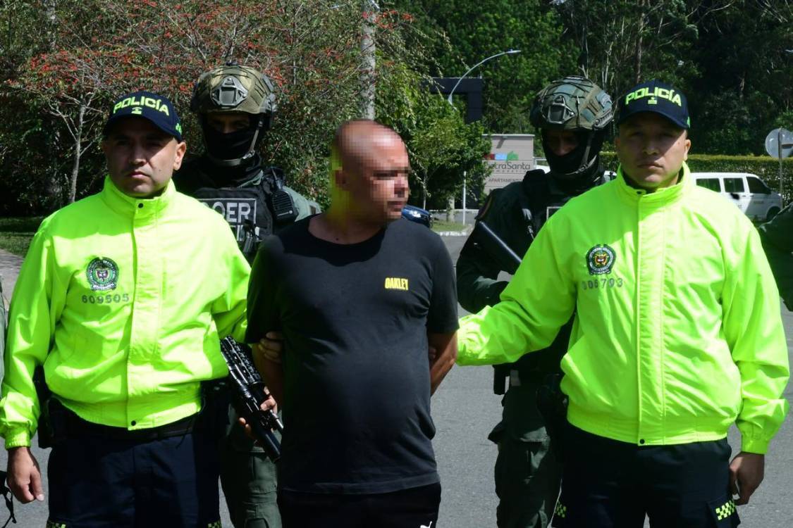 Captura de alias Hermes. FOTO: POLICÍA METROPOLITANA DEL VALLE DE ABURRÁ