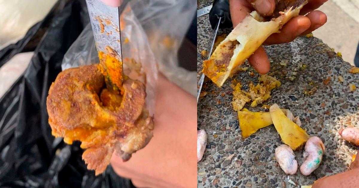Así camuflaron la droga en huesos de pollo. /FOTOS: CORTESÍA POLICÍA