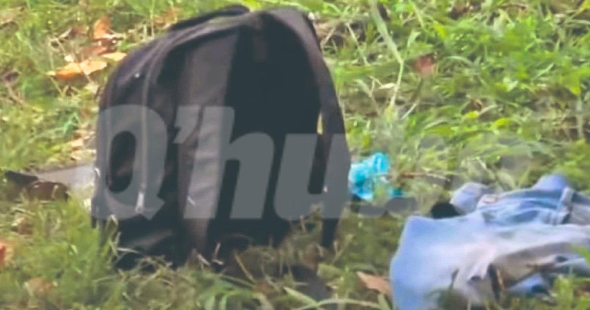 En una manga fue puesto el morral con algunas pertenencias de la víctima. /FOTO: SINDY VALLE