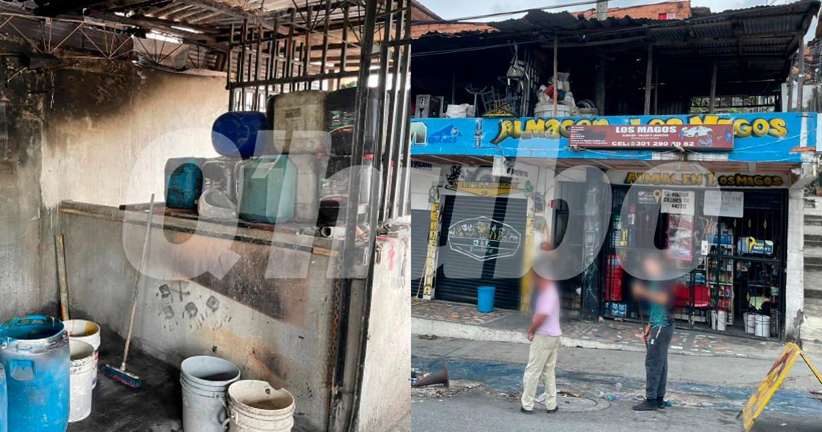 Así quedó el taller de motos en el Doce de Octubre después del incendio. /FOTOS: SINDY VALLE
