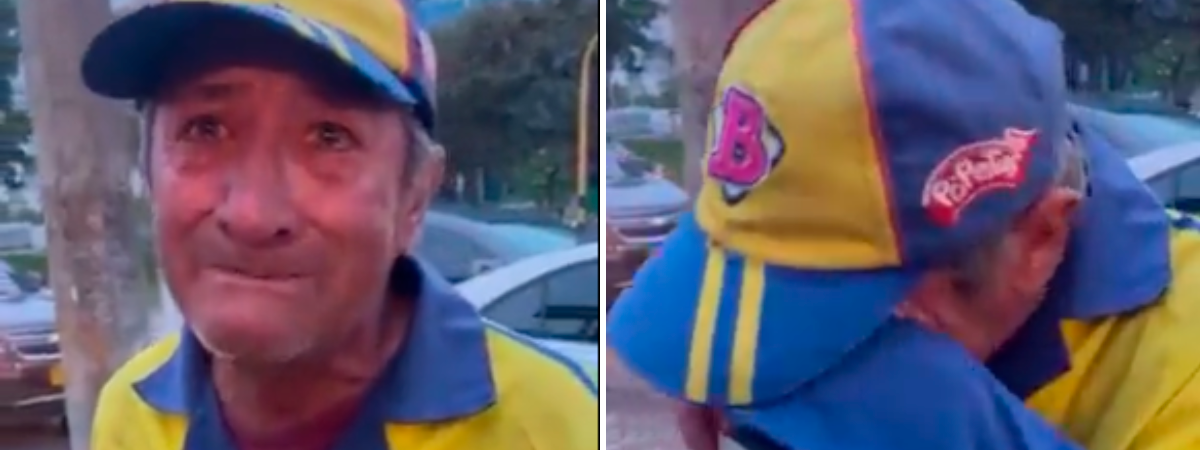 Adulto mayor - vendedor de Bonice. /FOTO: TOMADA DE VIDEO