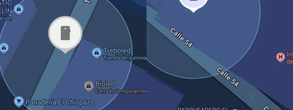 Dos señales registradas por GPS en Medellín. Izquierda carrera 55 entre calles 51 y 52, derecha en la calle 54 con carreras 46 y 47. FOTO: PROPORCIONADA POR LA FAMILIA
