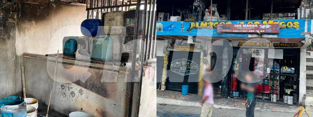 Así quedó el taller de motos en el Doce de Octubre después del incendio. /FOTOS: SINDY VALLE 