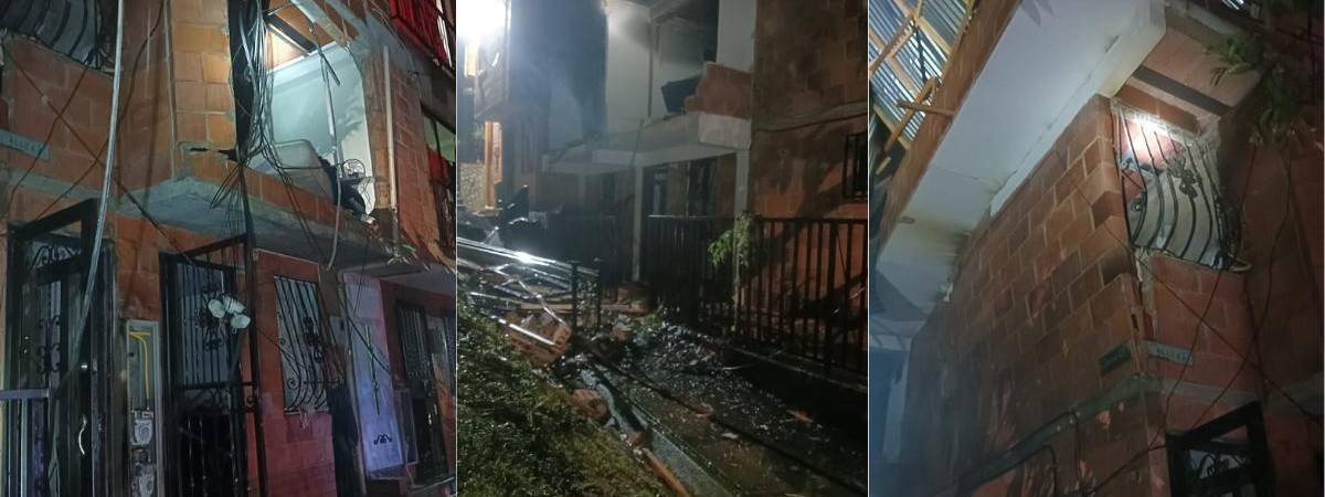 Incendio estructural en Bello. /FOTO: BOMBEROS DE BELLO 