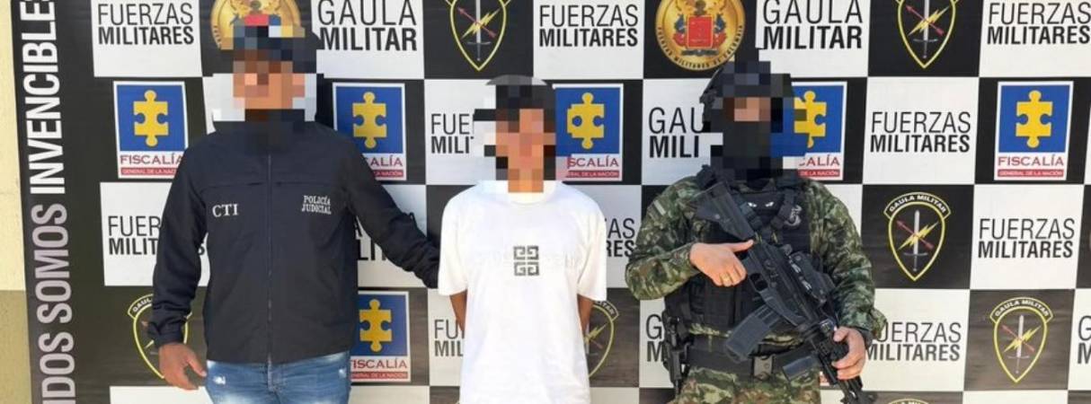 Presunto extorsionista del Clan del Golfo capturado en el Centro. FOTO: EJÉRCITO NACIONAL