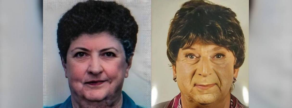 Hombre se disfraza de su madre para cobrar su pensión. FOTO: D.R.A 