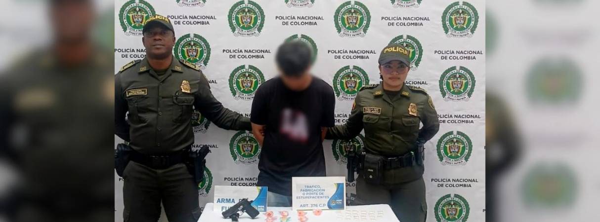 El capturado será presentado ante un juez. FOTO: POLICÍA ANTIOQUIA