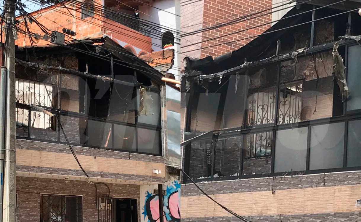 Así se veía la vivienda afectada en la mañana de este domingo. /FOTOS: LAURA ROSA JIMÉNEZ VALENCIA