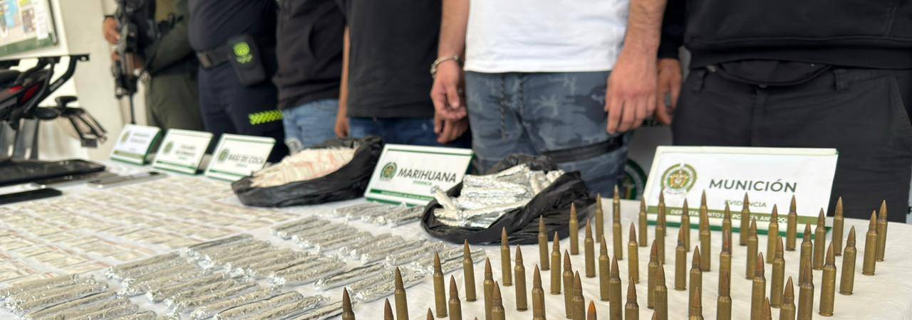 En el operativo fueron incautadas municiones. / IMAGEN: POLICÍA ANTIOQUIA