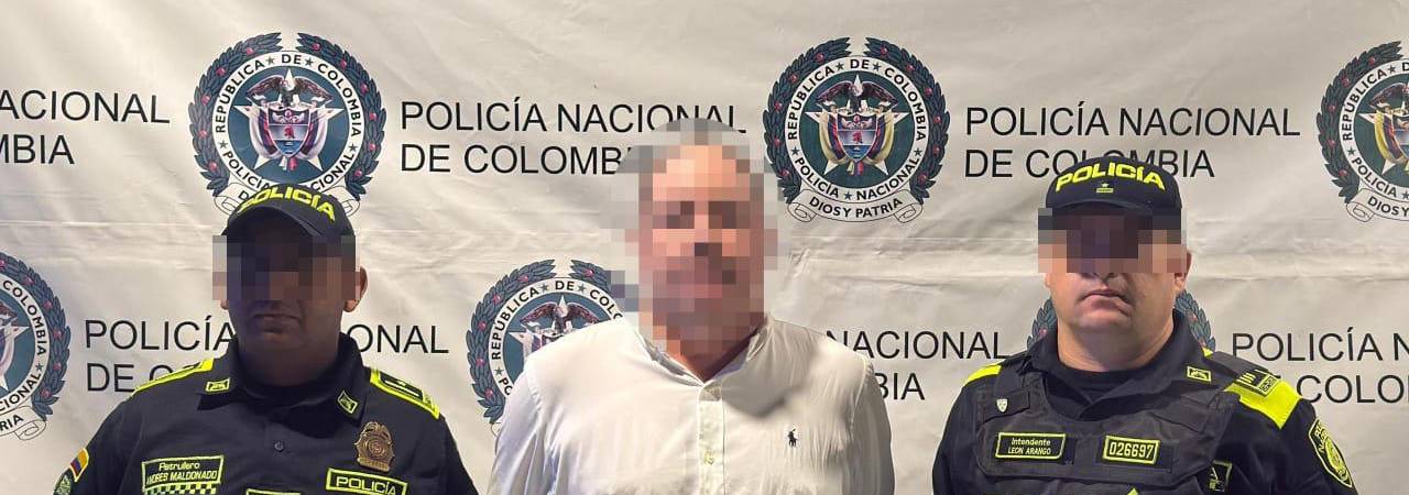 Extranjero capturado por demanda de explotación sexual de menores. FOTO: POLICÍA METROPOLITANA VALLE DE ABURRÁ