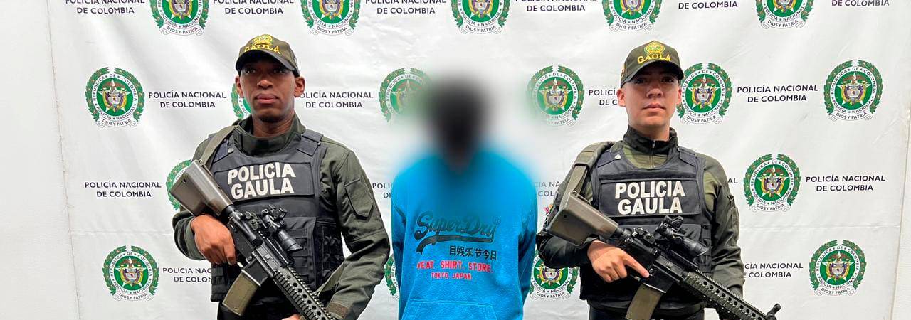 Este es el otro presunto integrante capturado por el Gaula. /FOTO: POLICÍA NACIONAL.