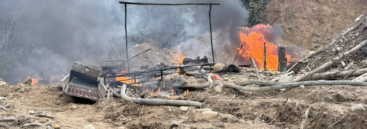 Draga destruida por las autoridades. / FOTO: ALCALDÍA DE SAN CARLOS
