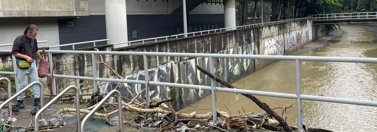 Inundaciones estación Suramericana del Metro de Medellín. / FOTO: SINDY VALLE