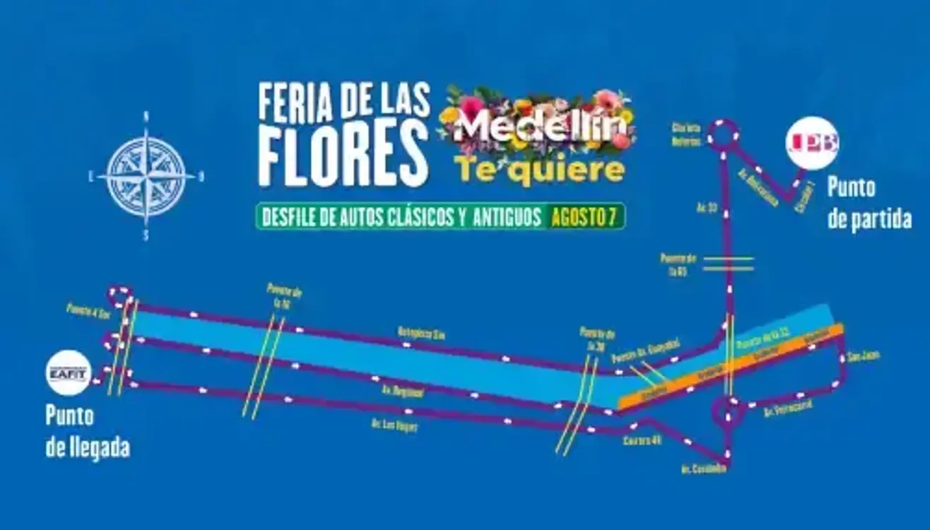 ¡Prográmese! Esta será la ruta del desfile de autos clásicos