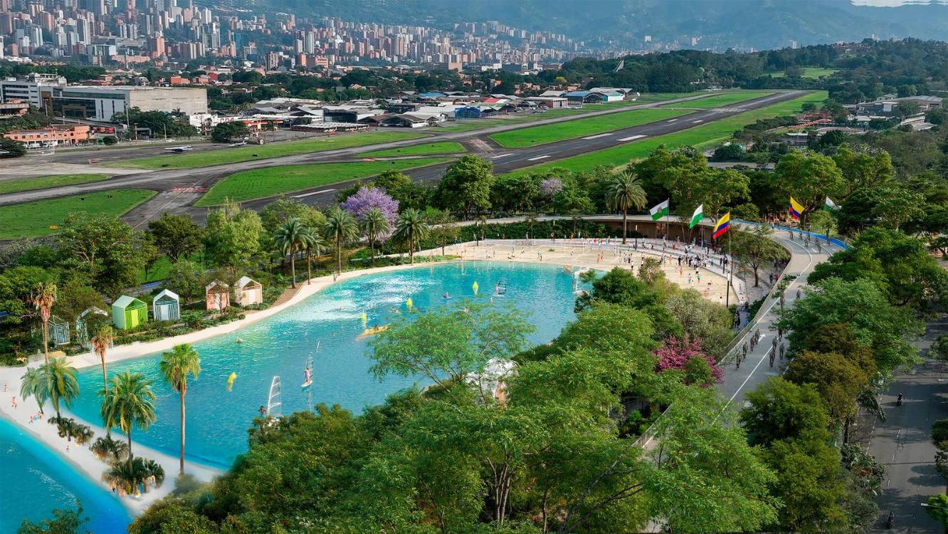 EN IMÁGENES: Medellín va a tener su propio mar con playa, en el Aeroparque