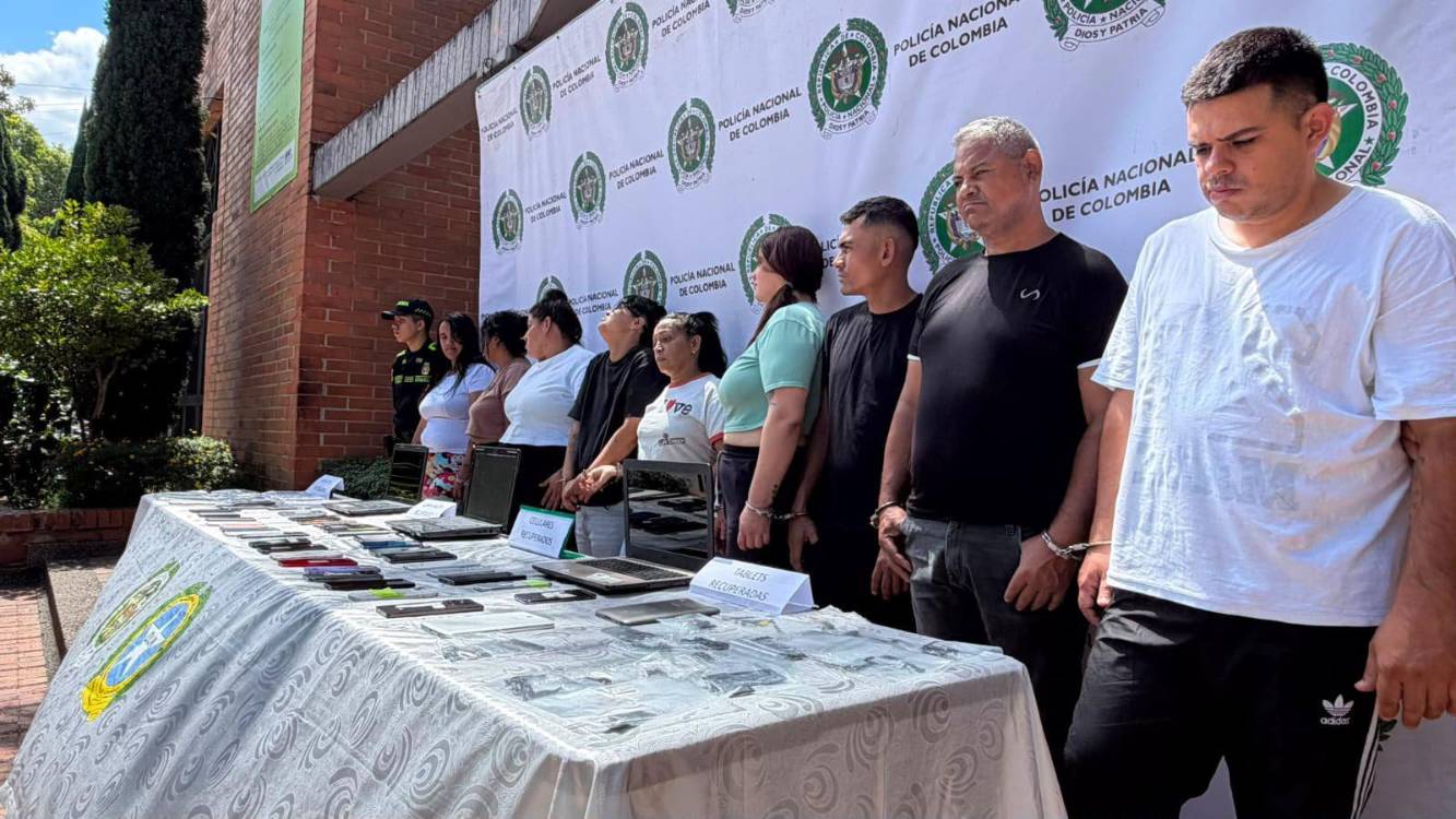 Captura de 9 presuntos delincuentes dedicadas al hurto de celulares. FOTO: X DE FICO GUTIÉRREZ