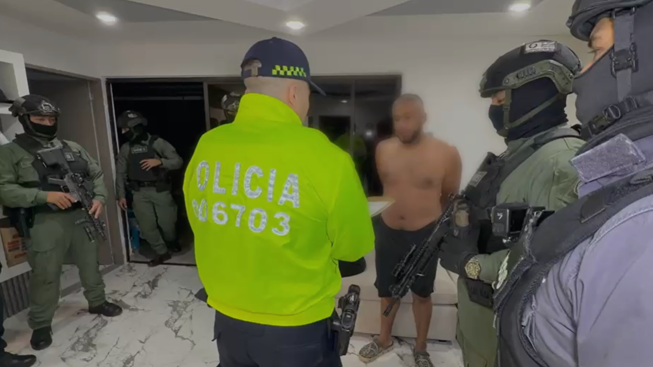 Captura de alias Tangarife. FOTO: POLICÍA METROPOLITANA VALLE DE ABURRÁ