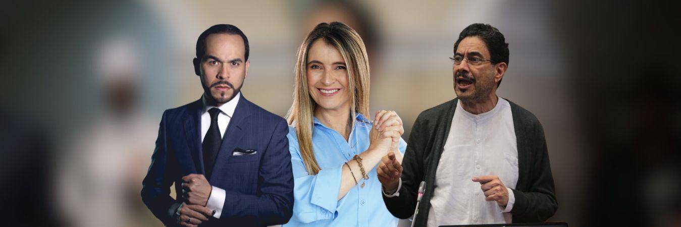 Abelardo De la Espriella, Paloma Valencia e Iván Cepeda. FOTO: COLPRENSA