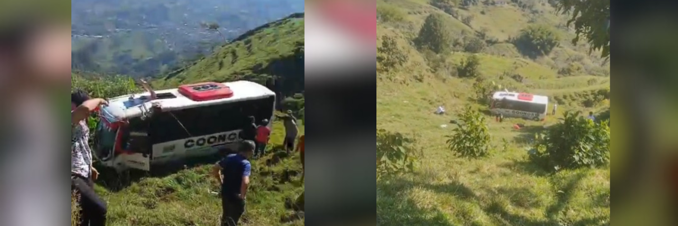 Bus accidentado en el Oriente antioqueño deja al menos 20 heridos. /FOTOS: DENUNCIAS ANTIOQUIA