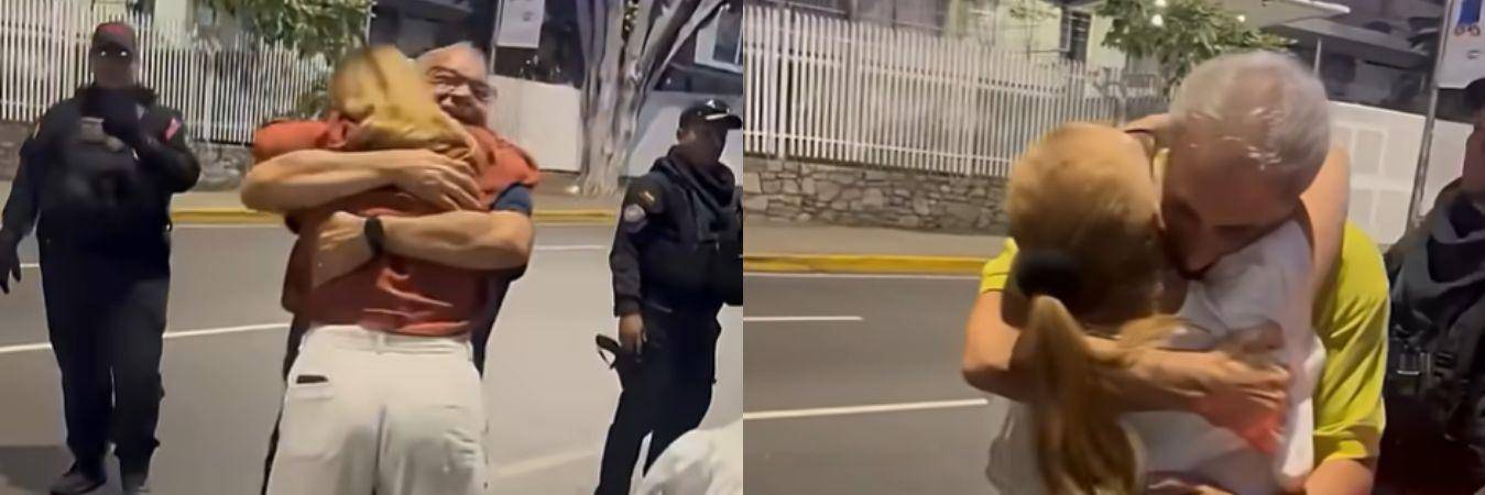 Emotivo reencuentro de presos políticos con los suyos. IMÁGENES: REDES SOCIALES