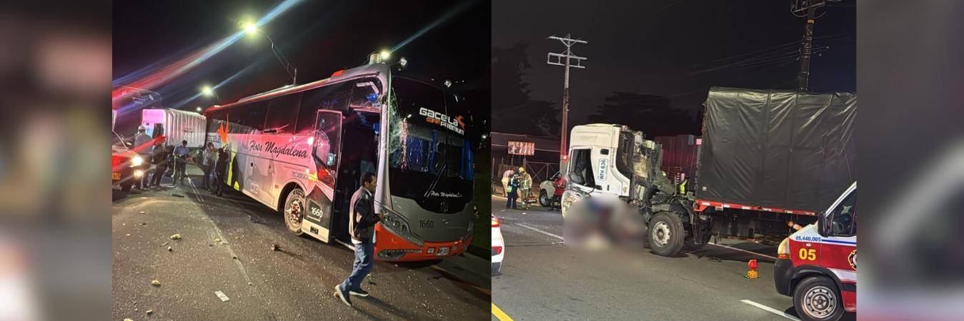 Accidente en la autopista Medellín-Bogotá en jurisdicción de Marinilla. FOTOS: D.R.A.