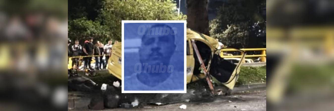 El taxi quedó montado sobre el separador del puente de la avenida del Ferrocarril. Carlos Asdrúbal Duque Díaz, conductor del taxi, falleció. /FOTOS: CORTESÍA