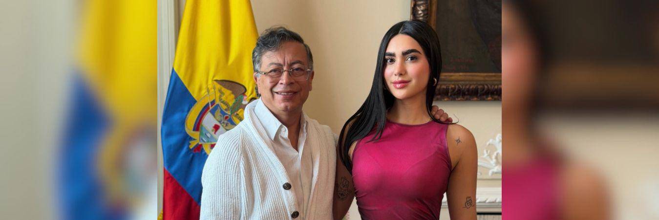 El presidente Gustavo Petro junto a Gabriela Muñoz. FOTO: X @GABYMUNOZZ_