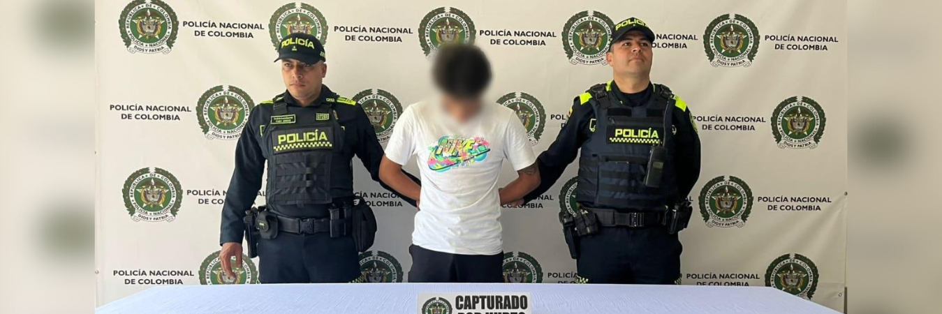 Presunto responsable de hurto a turista en El Poblado. /FOTO: POLICÍA NACIONAL