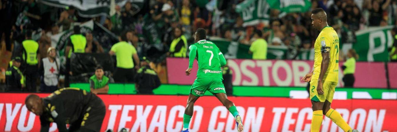 Gol de Marlos Moreno que selló el 2-0 y victoria de Atlético Nacional vs. Bucaramanga. FOTO: CAMILO SUÁREZ