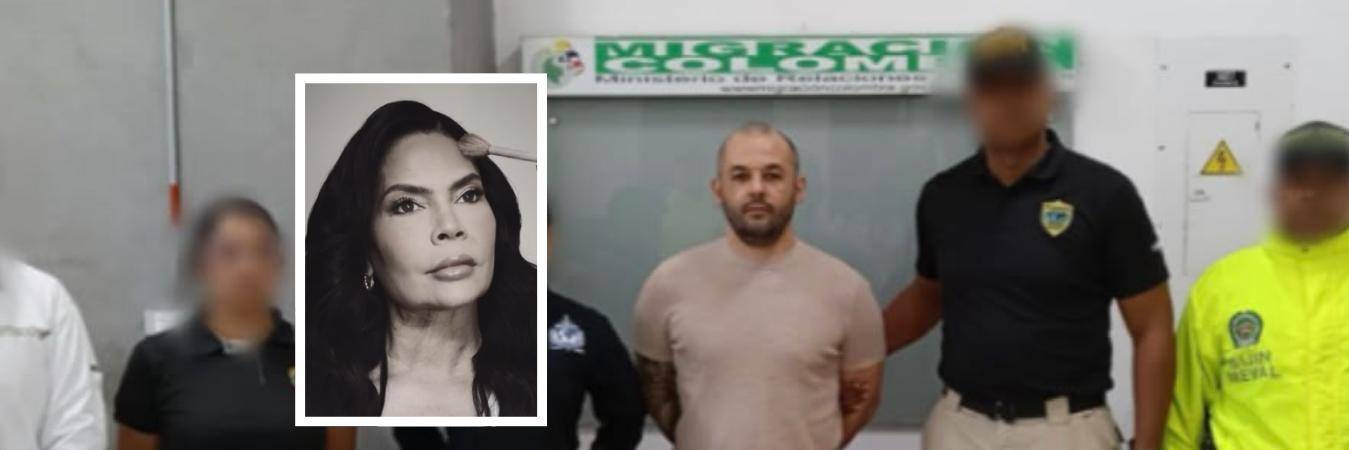 María del Pilar Zea Cobo (detalle) y su presunto asesino alias Nea Arias (fondo). FOTO: IG @PIPECALDERON Y FISCALÍA 