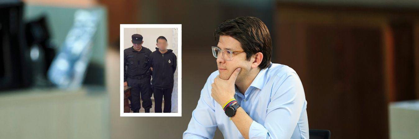 El hombre acudió al juzgado a responder por un proceso judicial relacionado con el hurto de un vehículo. FOTOS: CAMILO SUÁREZ (principal) E INSTAGRAM @RADIOCITYFEDERACION (detalle).