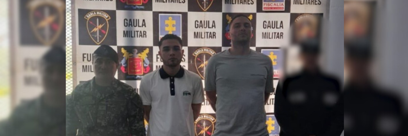 Julián Alberto Díaz Villada, alias Pitbull, y a Neider Camilo Aguirre Cano, investigados por extorsión. /FOTO: CORTESÍA